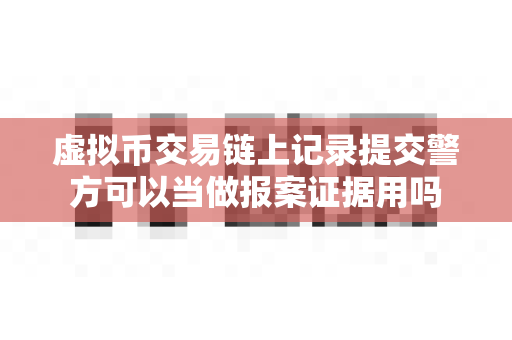 虚拟币交易链上记录提交警方可以当做报案证据用吗-第1张图片-易欧app-全球最大的比特币交易所【官方网站】