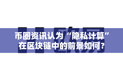 币圈资讯认为“隐私计算”在区块链中的前景如何？-第1张图片-易欧app-全球最大的比特币交易所【官方网站】