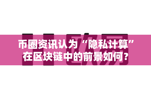 币圈资讯认为“隐私计算”在区块链中的前景如何？-第1张图片-易欧app-全球最大的比特币交易所【官方网站】
